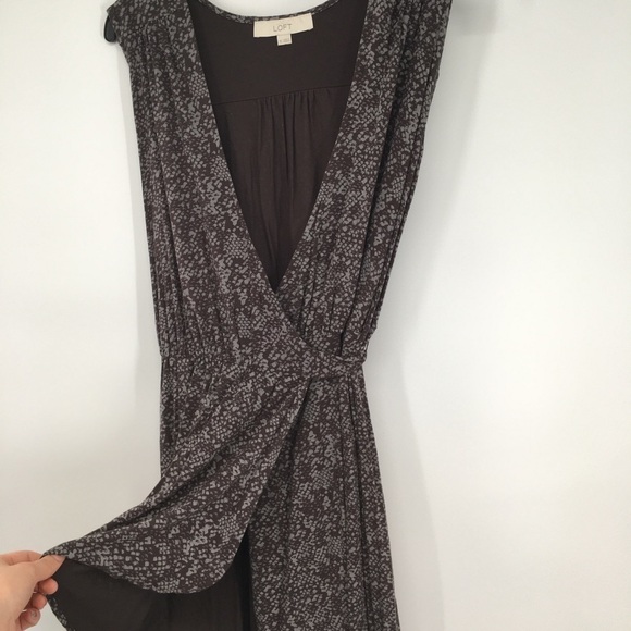 Loft Snakeskin Print Wrap Dress - Picture 3 of 9